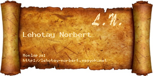 Lehotay Norbert névjegykártya